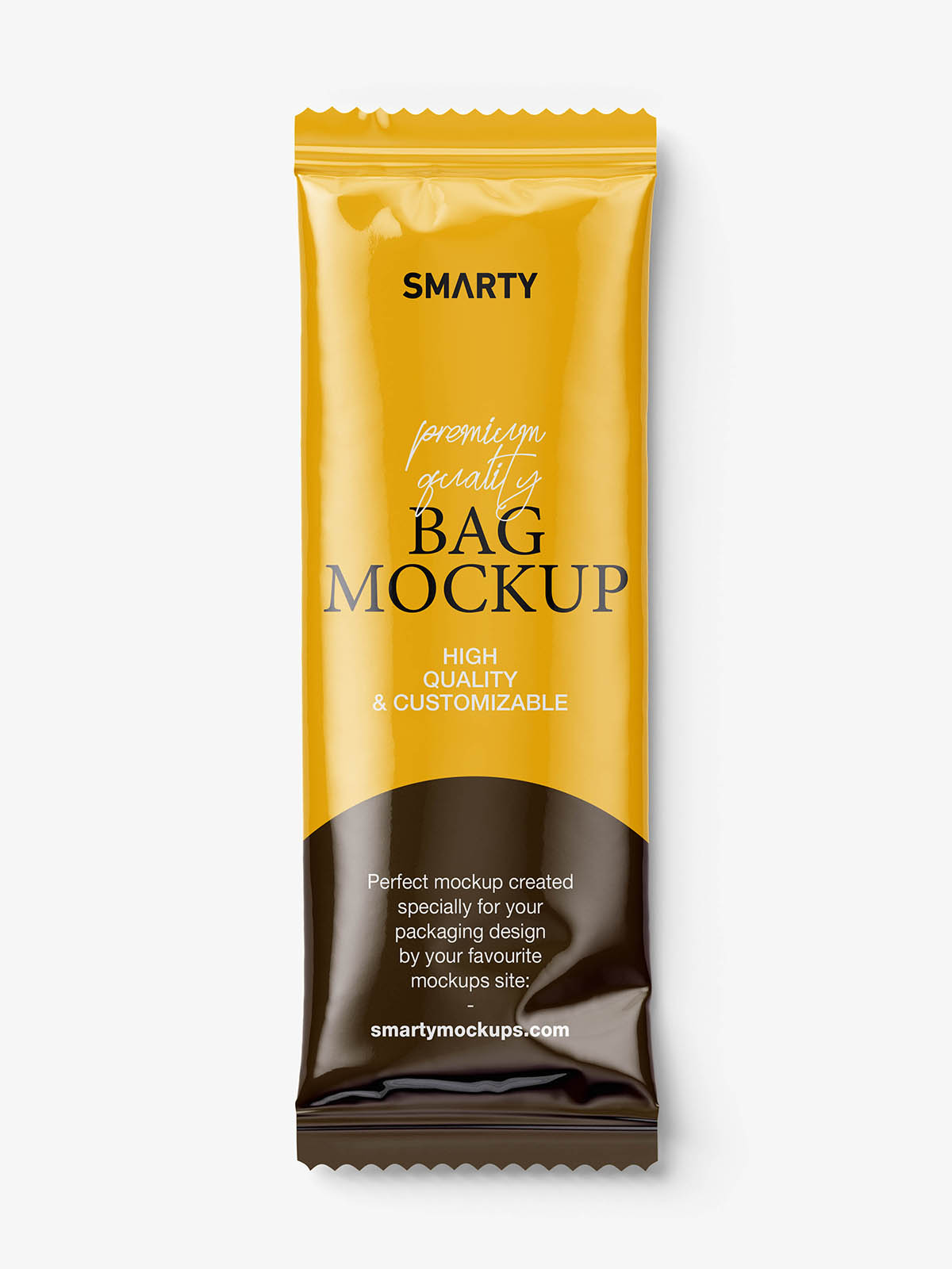 Glossy food bag mockup