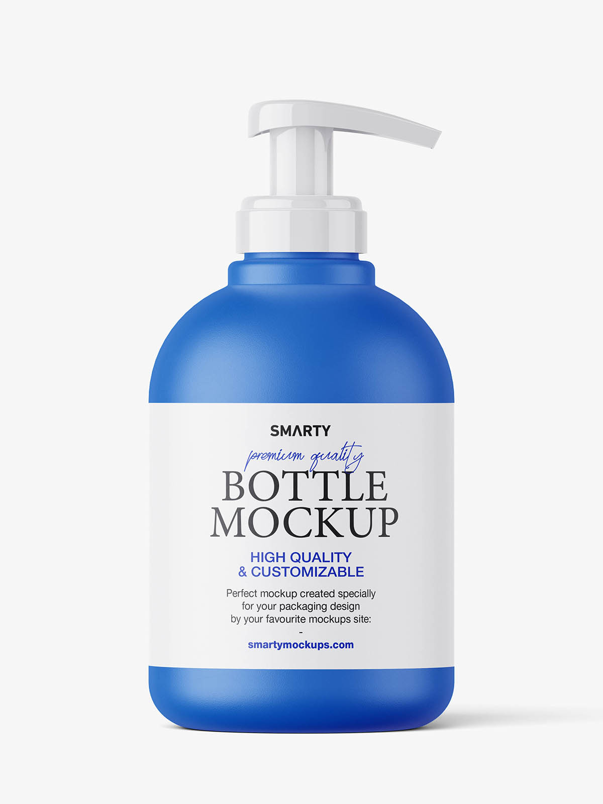 Plastic bottle with a pump mockup / glossy