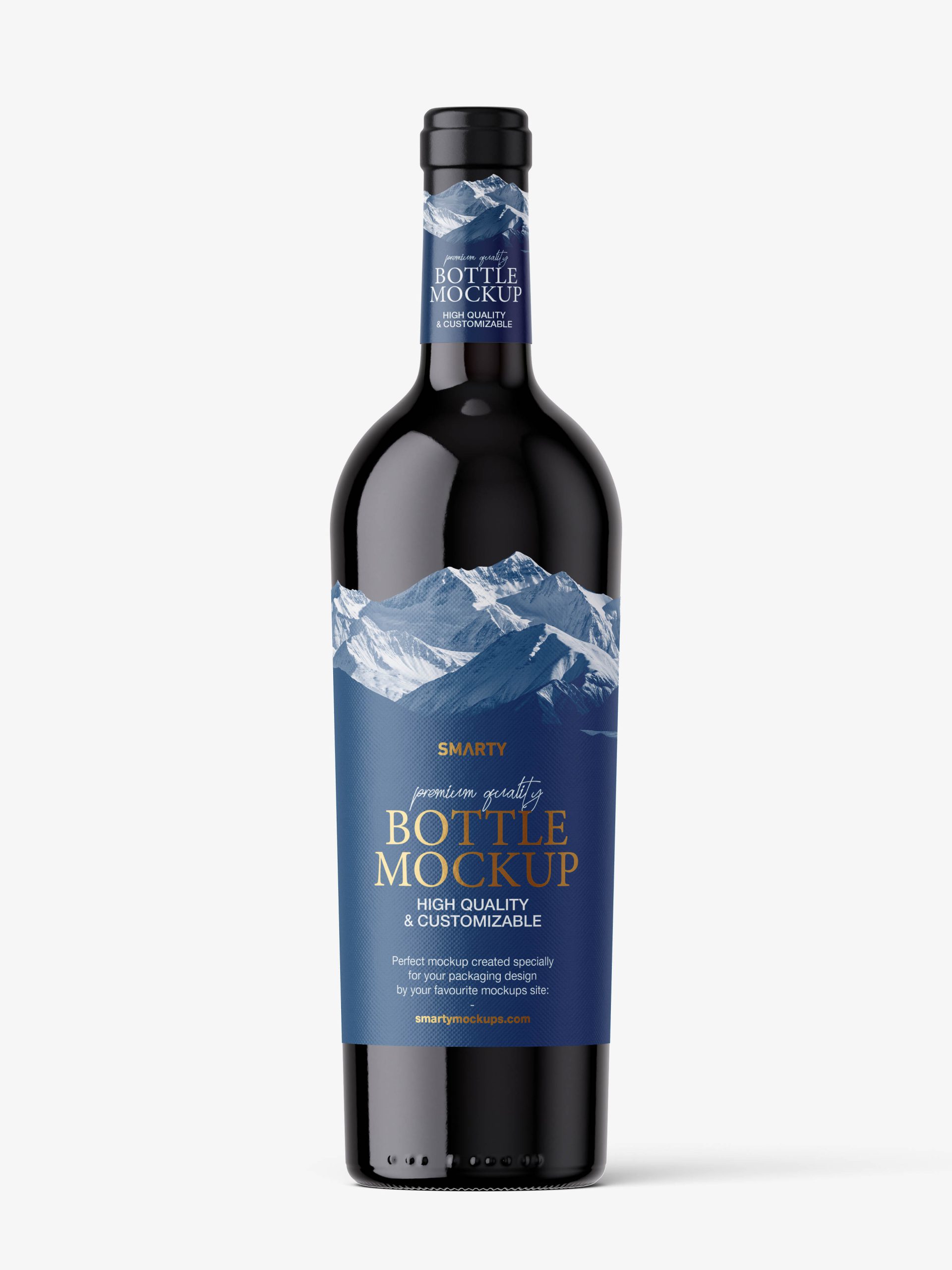 Wine bottle mockup