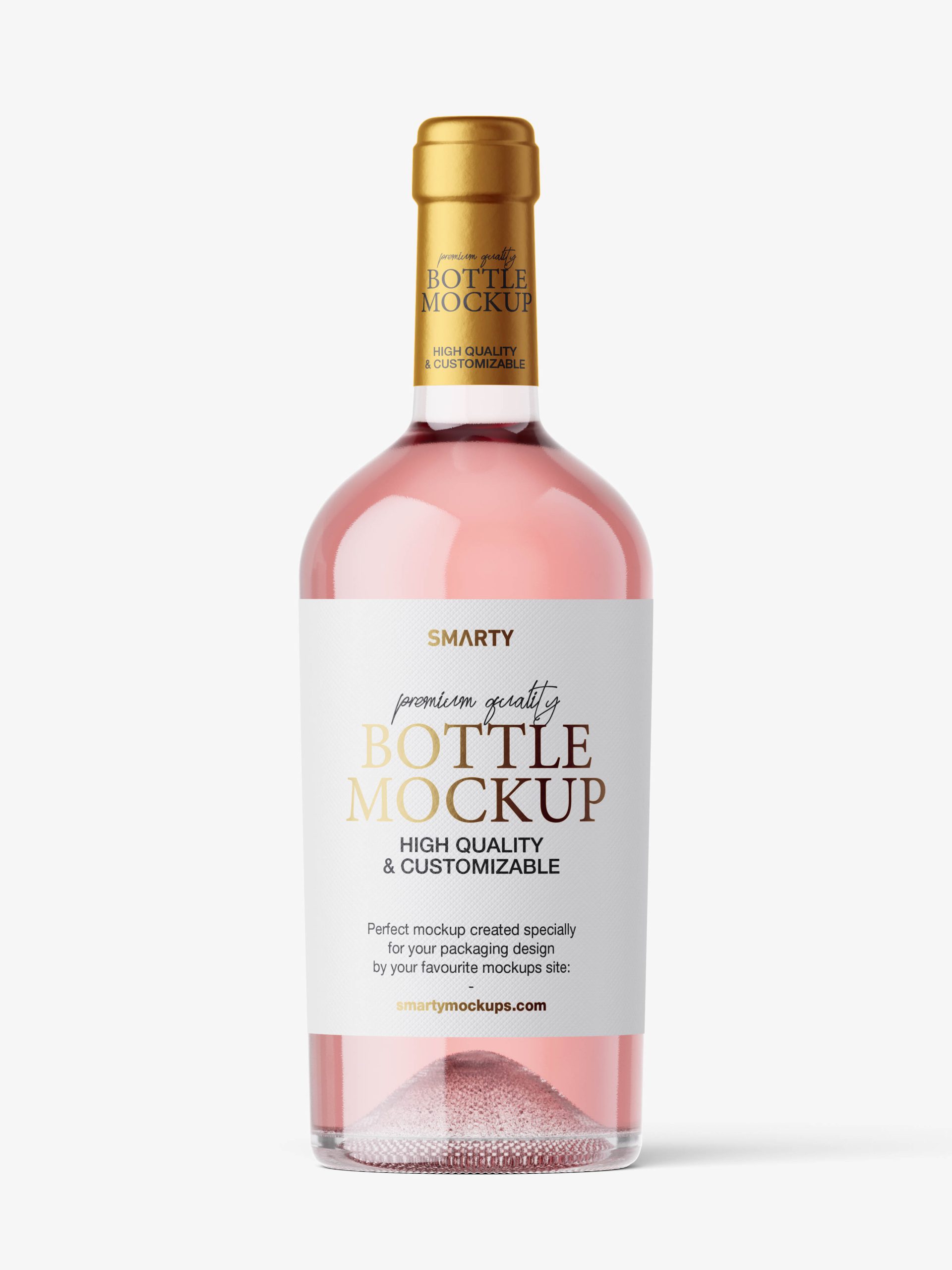Rose wine bottle mockup