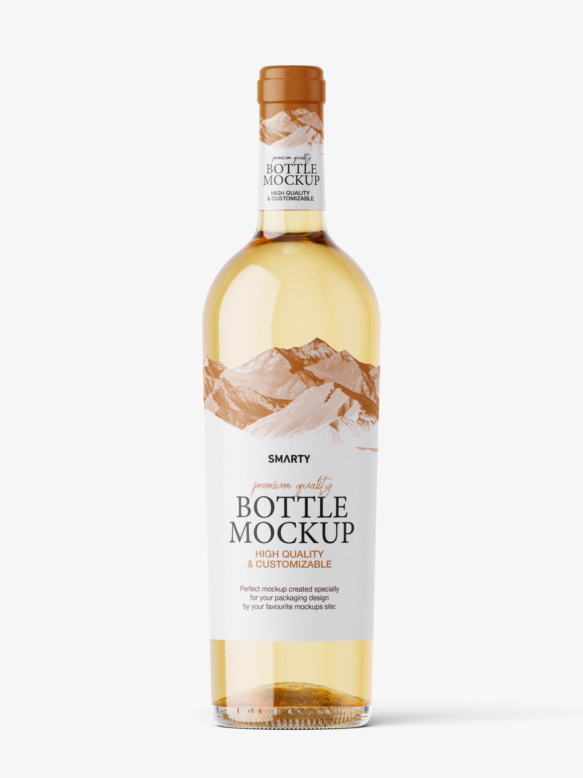 White wine bottle mockup
