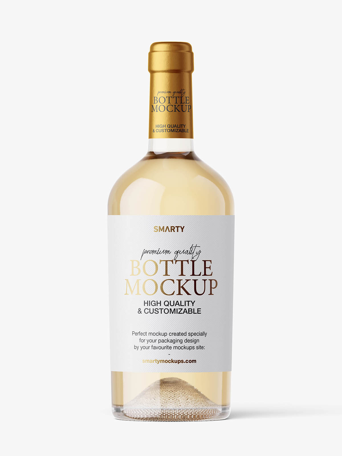 White wine bottle mockup