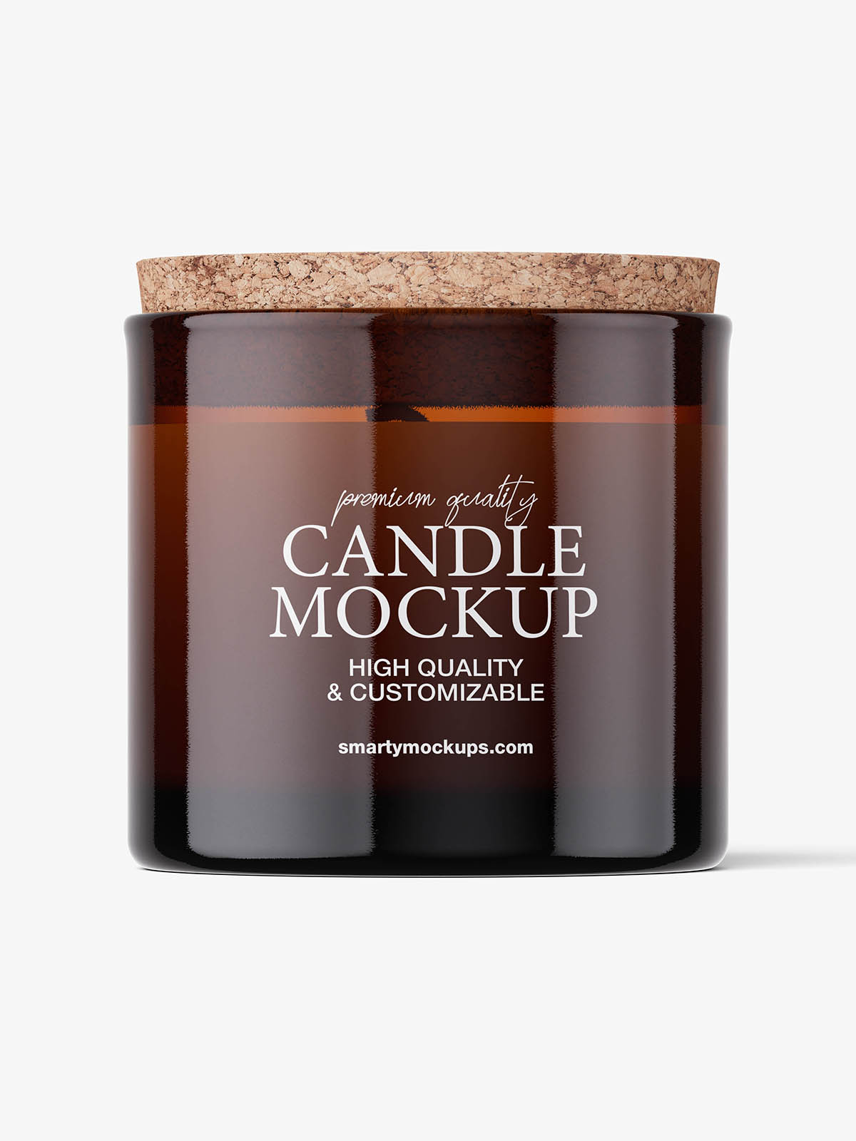 Amber glass candle mockup
