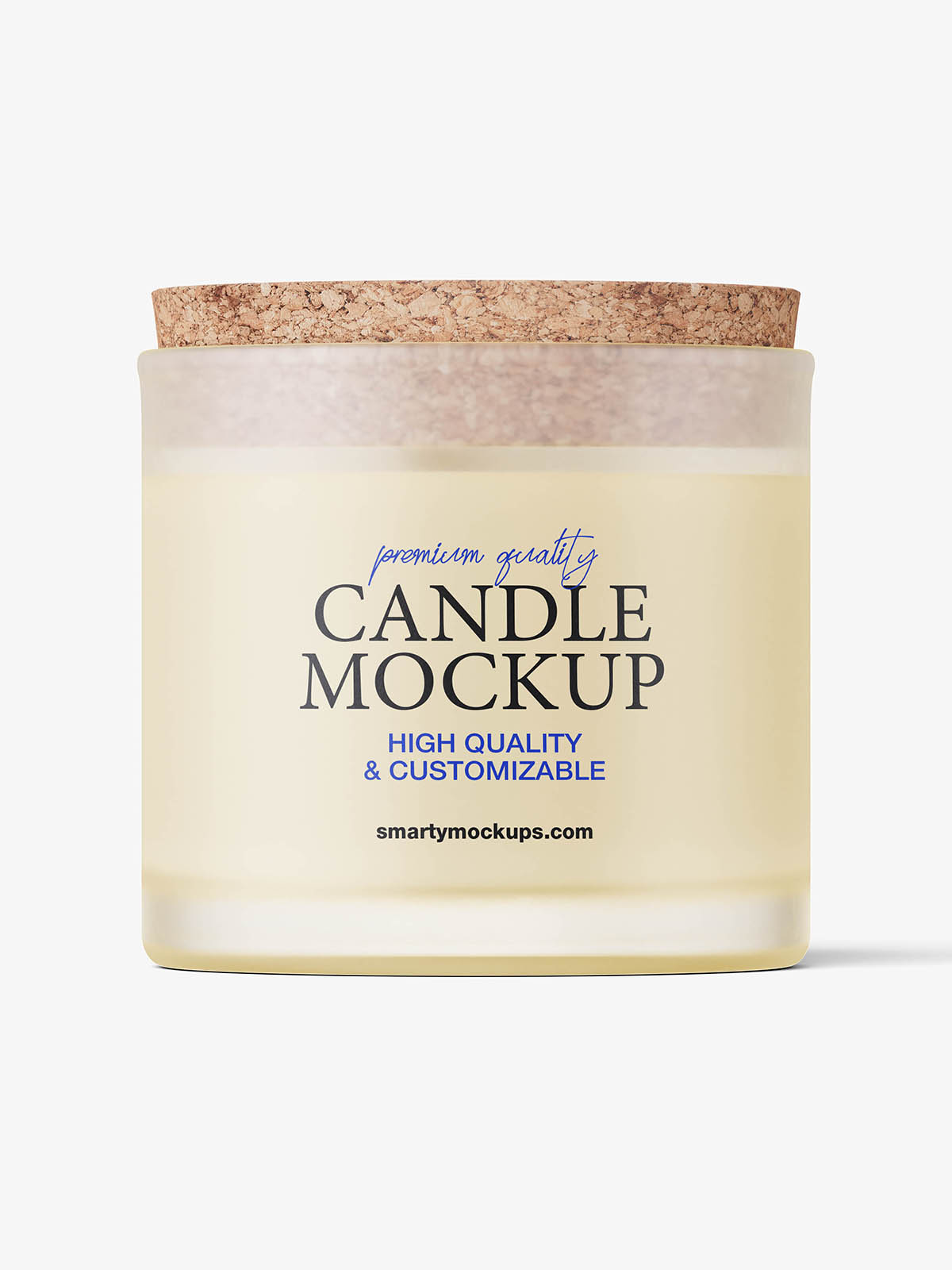 Frosted glass candle mockup