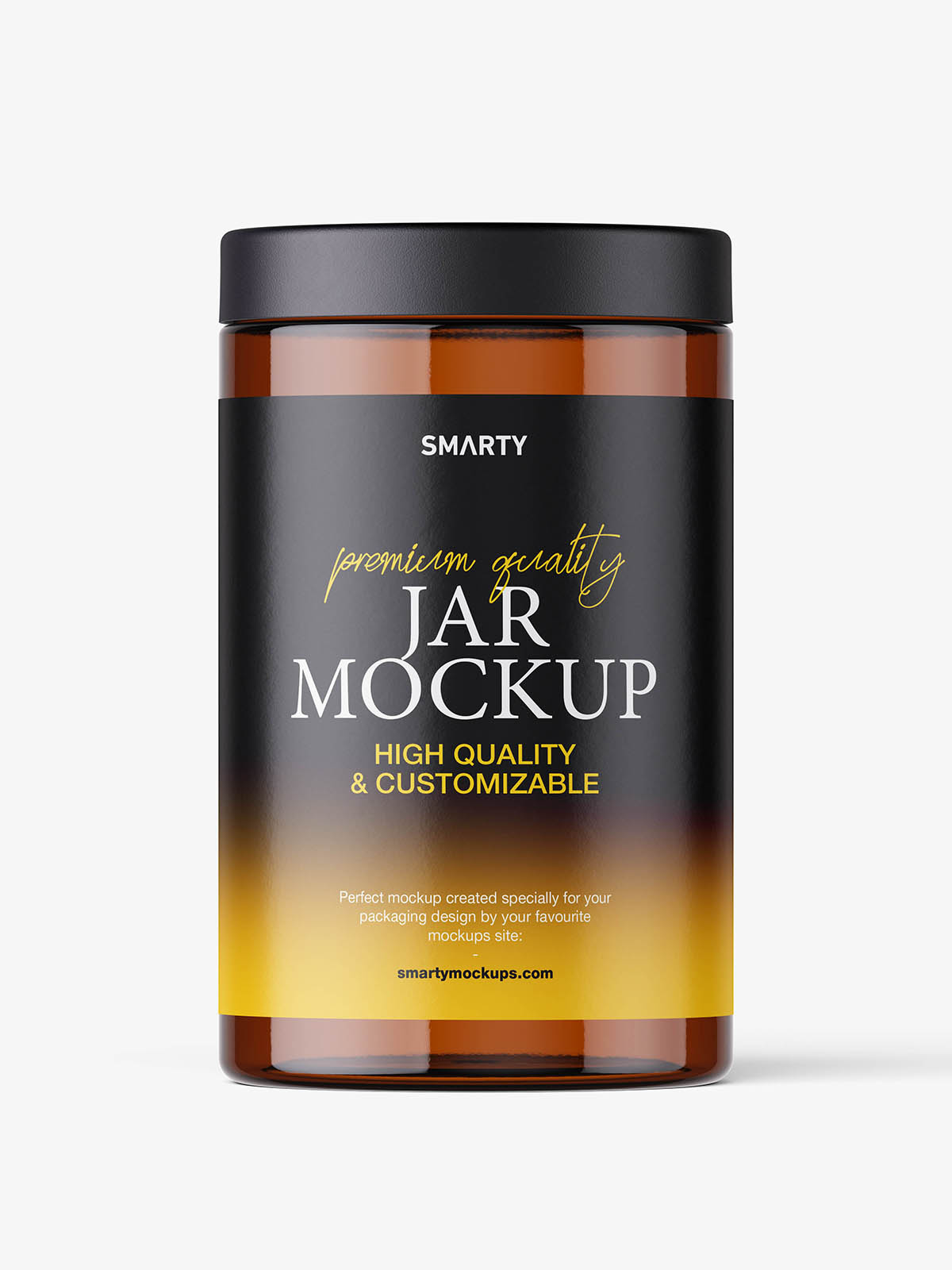 Amber tall jar mockup