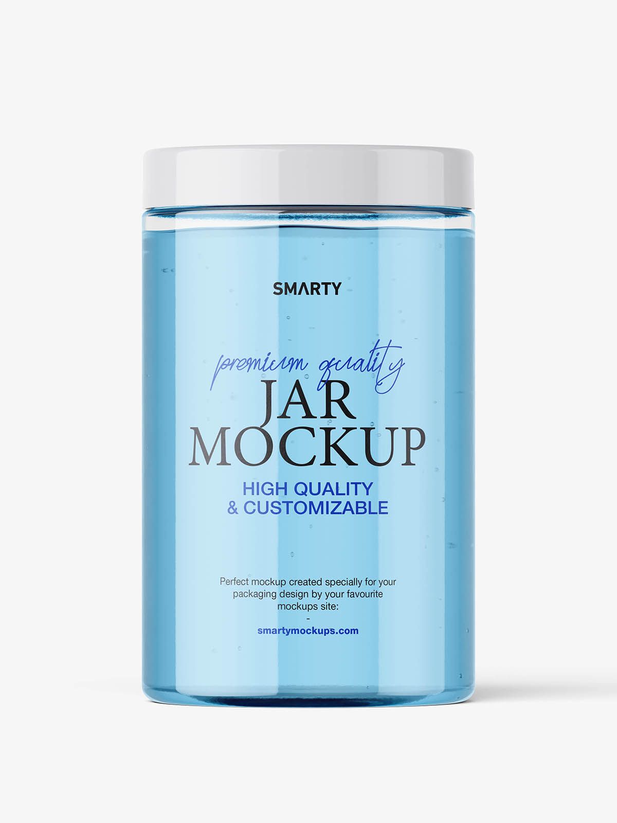 Clear tall jar mockup