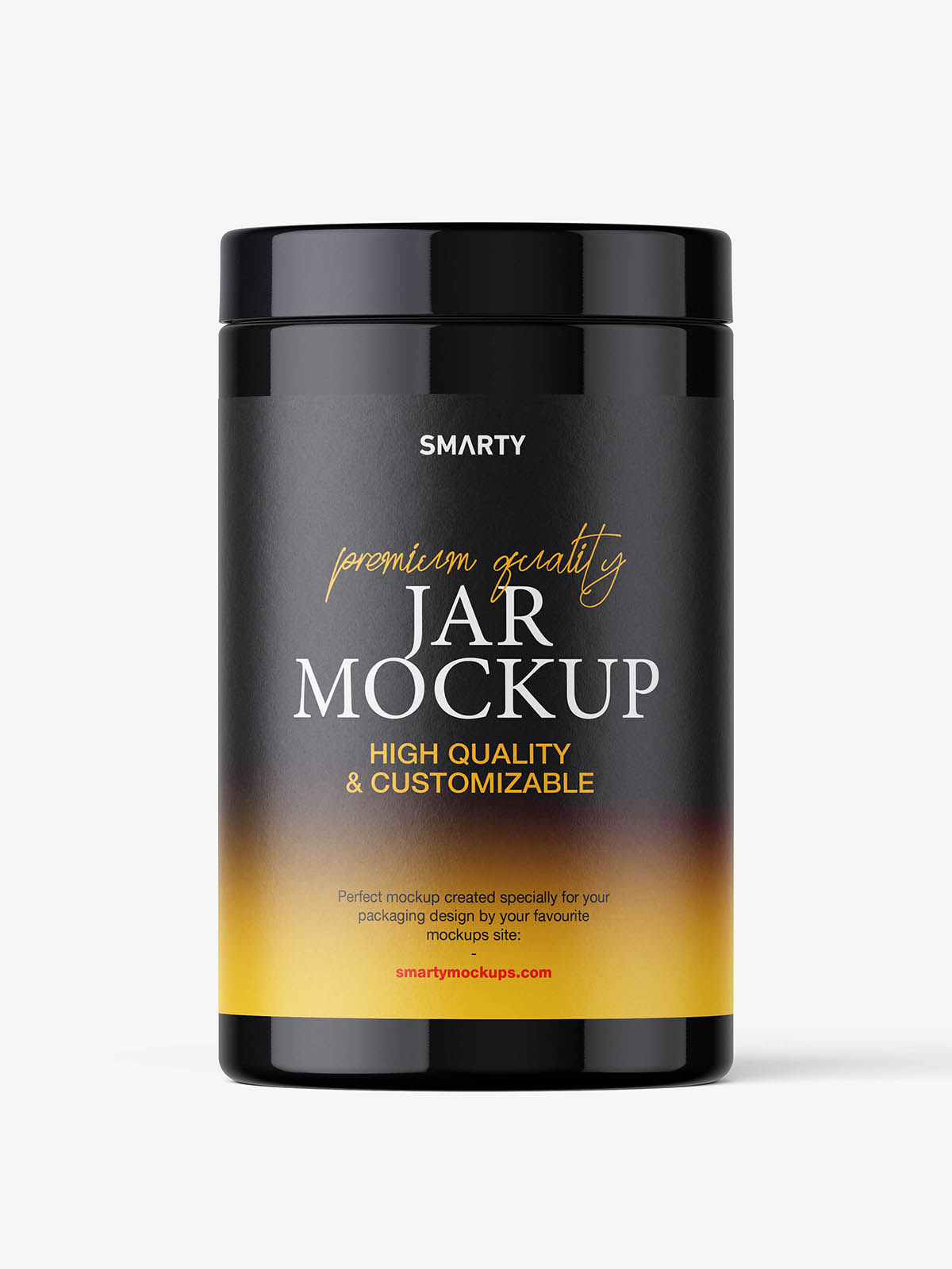 Glossy tall jar mockup